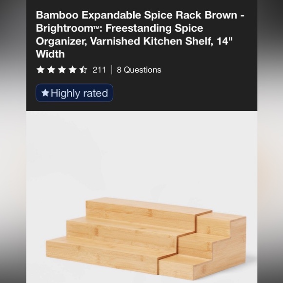 Bamboo Expandable Spice Rack - Picture 1 of 7